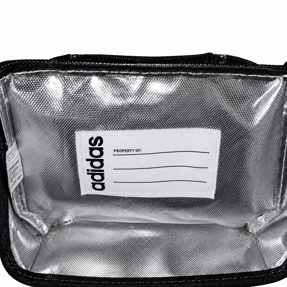 Adidas | Insulated Lunch Bag | Black | Dual Compartment | Clip Handle - Picture 7 of 9